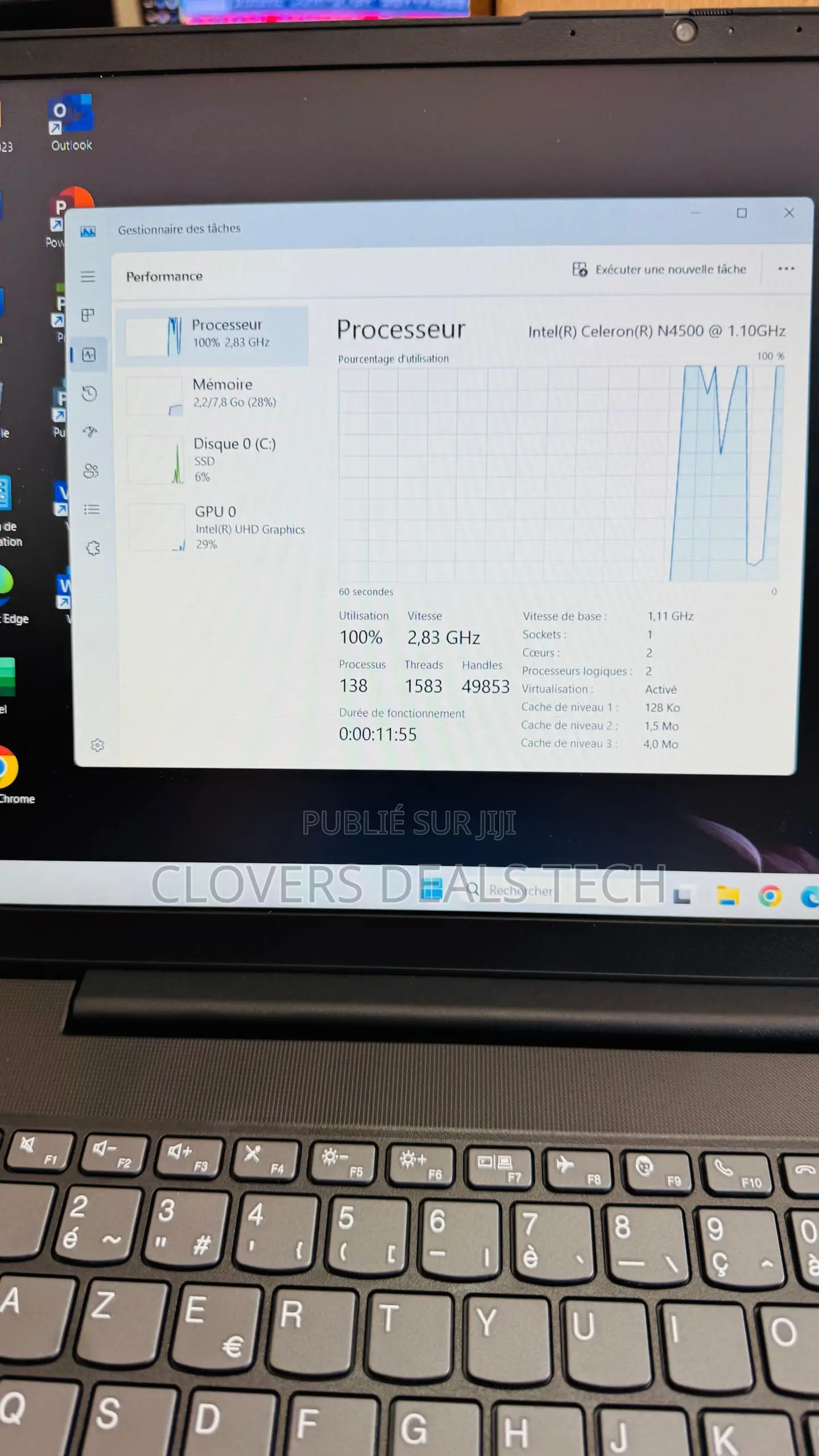 New Ordinateur Portable Lenovo V15 8GB Intel Celeron SSD 256GB