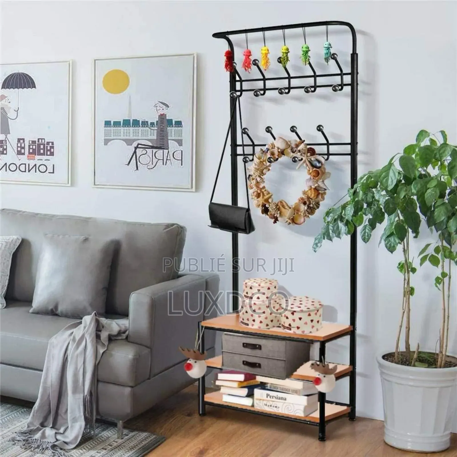 Porte-Manteau De Sol en Métal, Grand Modèle