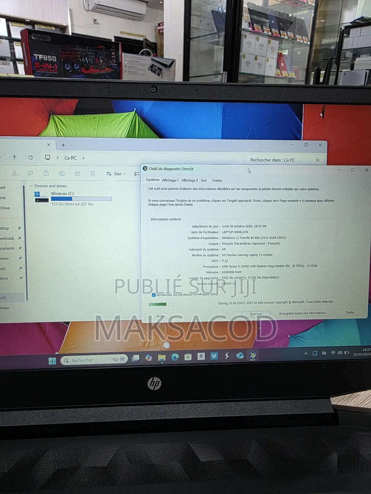 Ordinateur Portable HP Pavilion 15 16GB AMD Ryzen 5 SSD 256GB