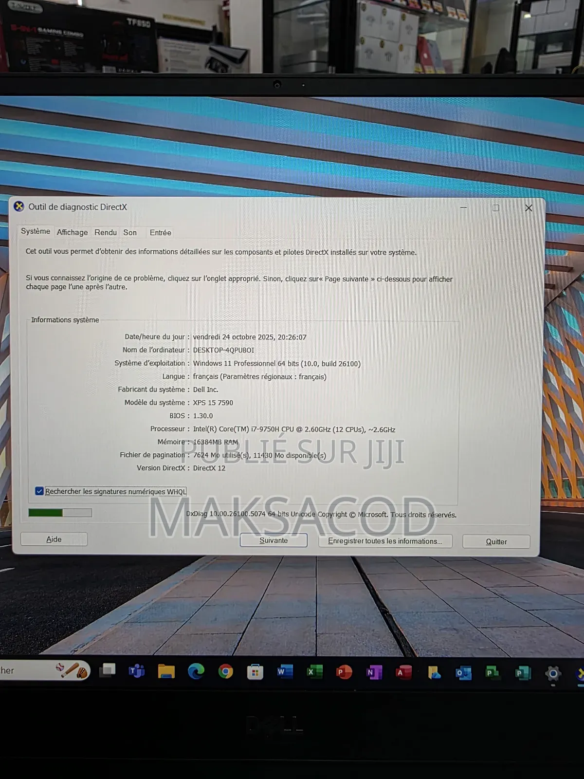 Ordinateur Portable Dell XPS 15 16GB Intel Core I7 SSD 512GB