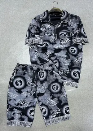 Photo - Mode Homme/Femme 2 Pièces Franges - T-Shirt Col Zippé | Motifs Tendanc