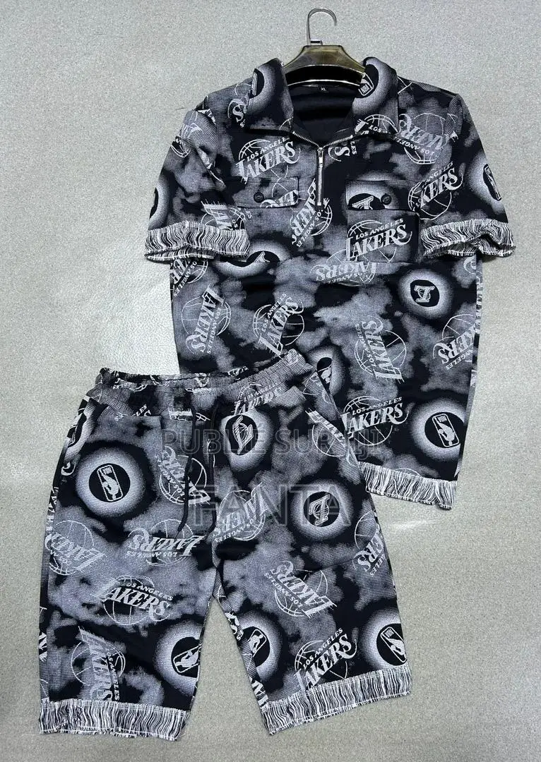 Mode Homme/Femme 2 Pièces Franges - T-Shirt Col Zippé | Motifs Tendanc