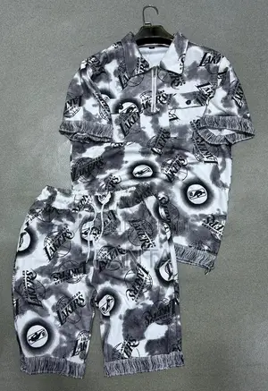 Mode Homme/Femme 2 Pièces Franges - T-Shirt Col Zippé | Motifs Tendanc