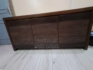 Photo - Buffet Bois Massif 3 Portes Marron Foncé Grande Capacité