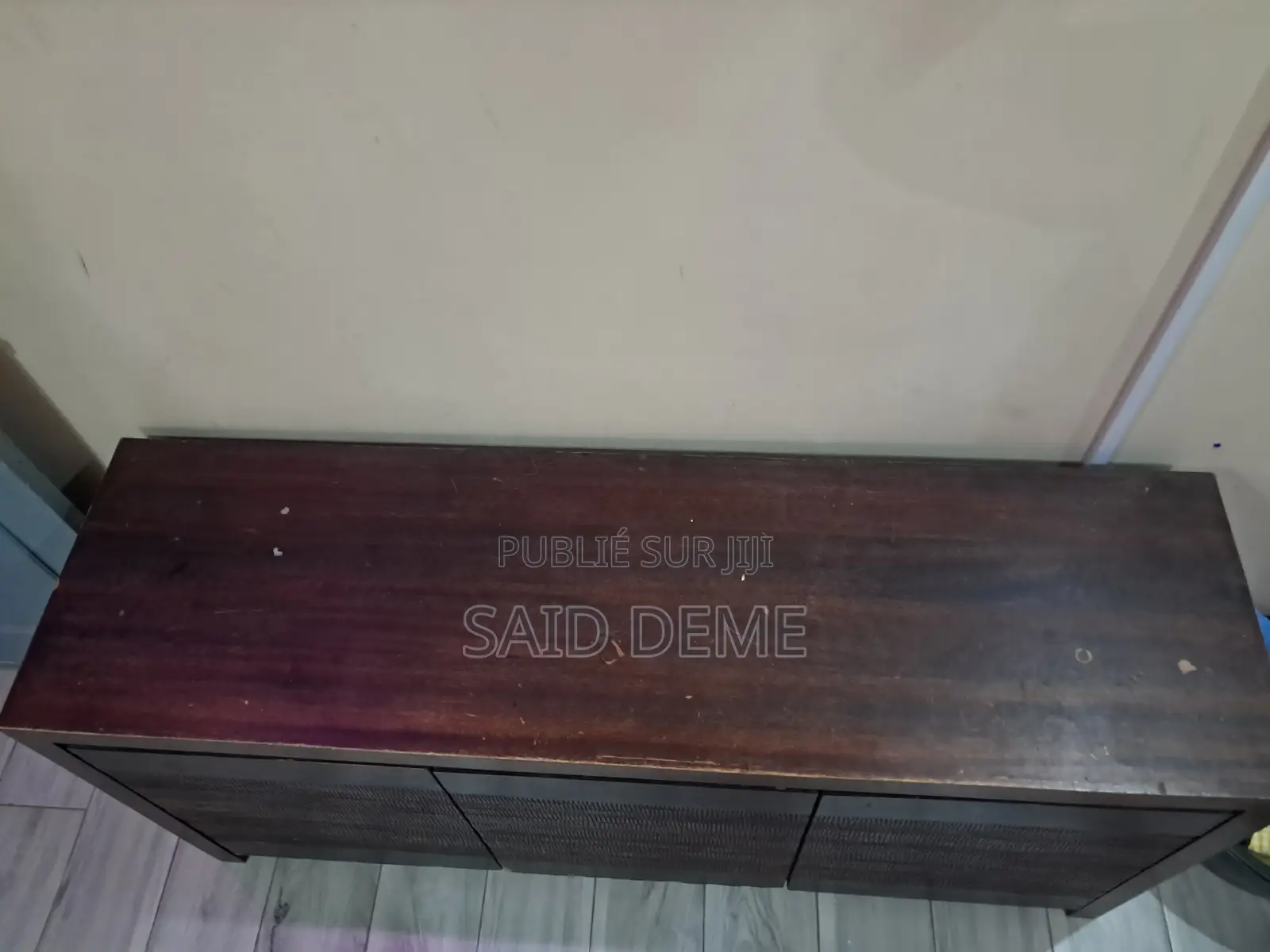 Buffet Bois Massif 3 Portes Marron Foncé Grande Capacité