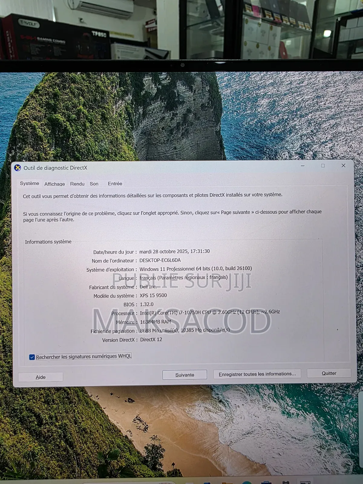 Ordinateur Portable Dell XPS 15 16GB Intel Core I7 SSD 512GB