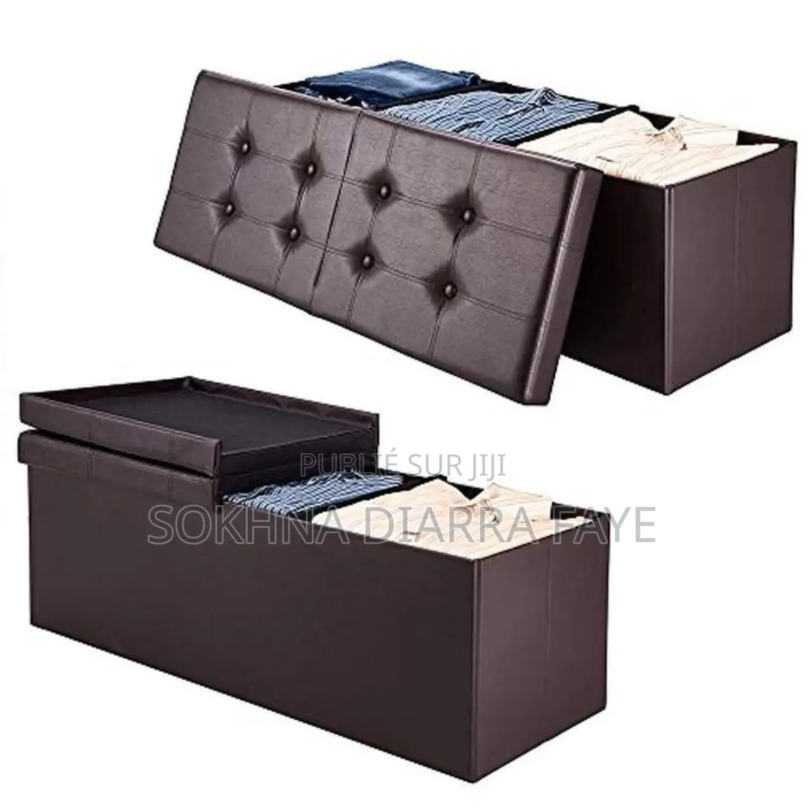 Pouf Rangement 2 Pièces