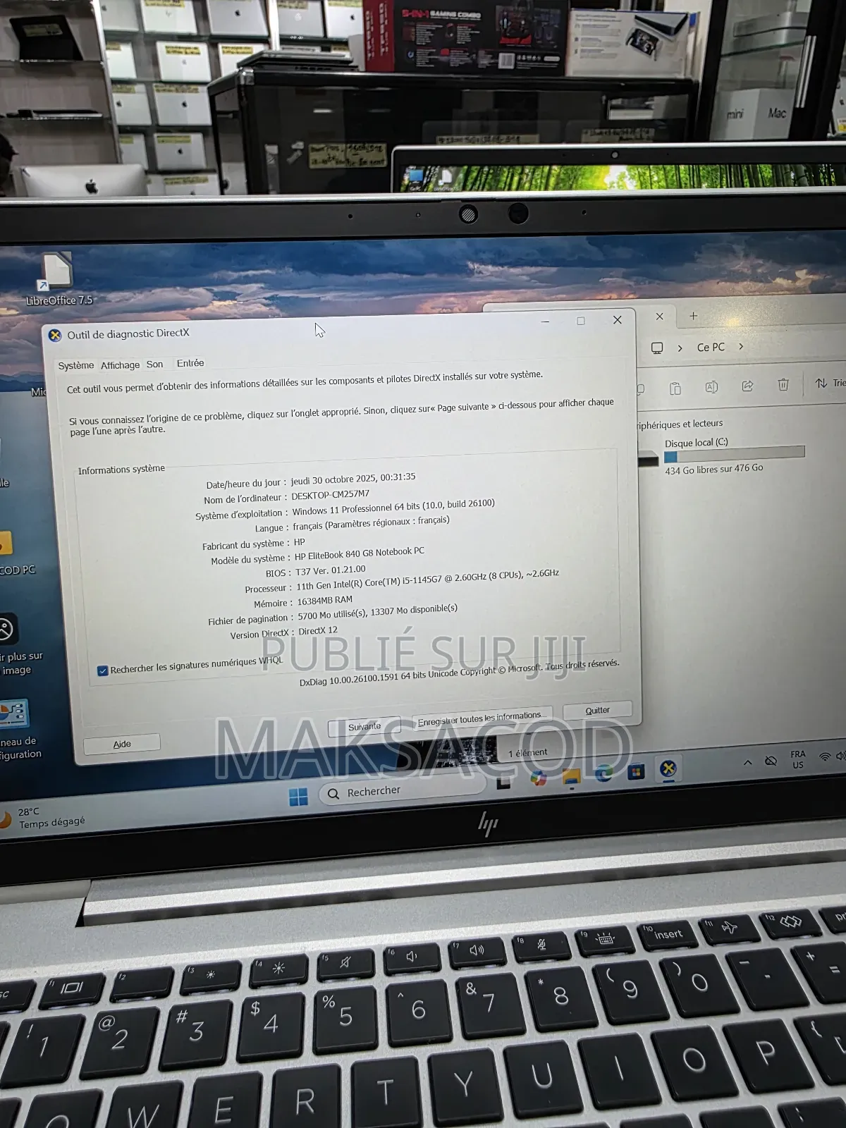 Ordinateur Portable HP EliteBook 840 G8 16GB Intel Core I5 SSD 512GB