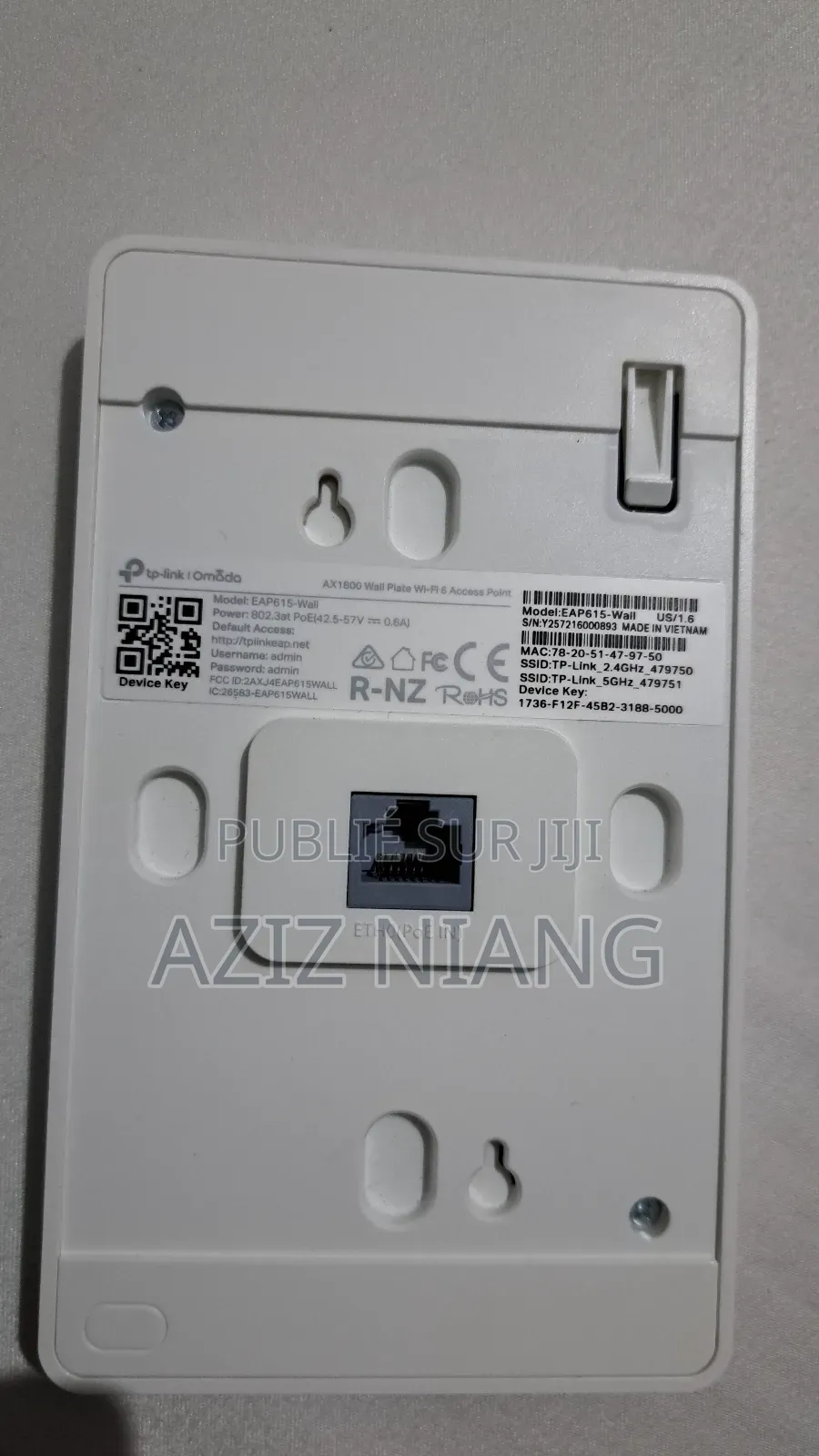 Annonce : Point D’Accès Wi-Fi 6 Mural Tp-Link Omada Eap615-Wall