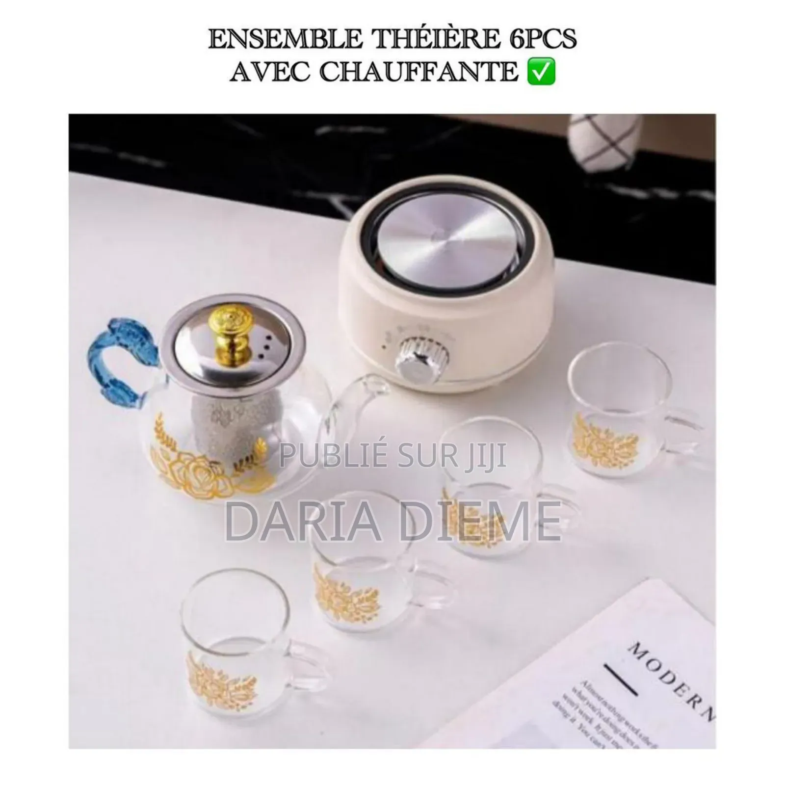 Ensemble Théières 6 Pièce Avec Chauffante