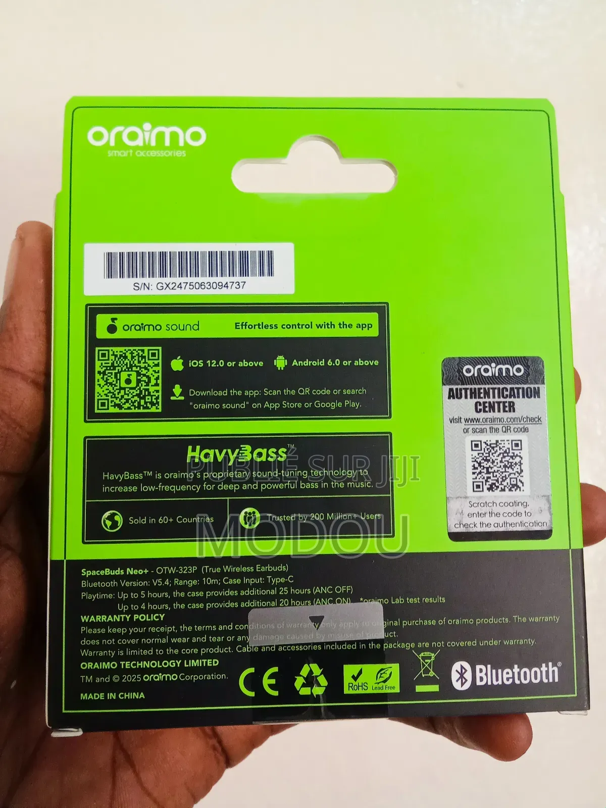 Écouteurs Bluetooth Oraimo Spacebuds Neo+ Original