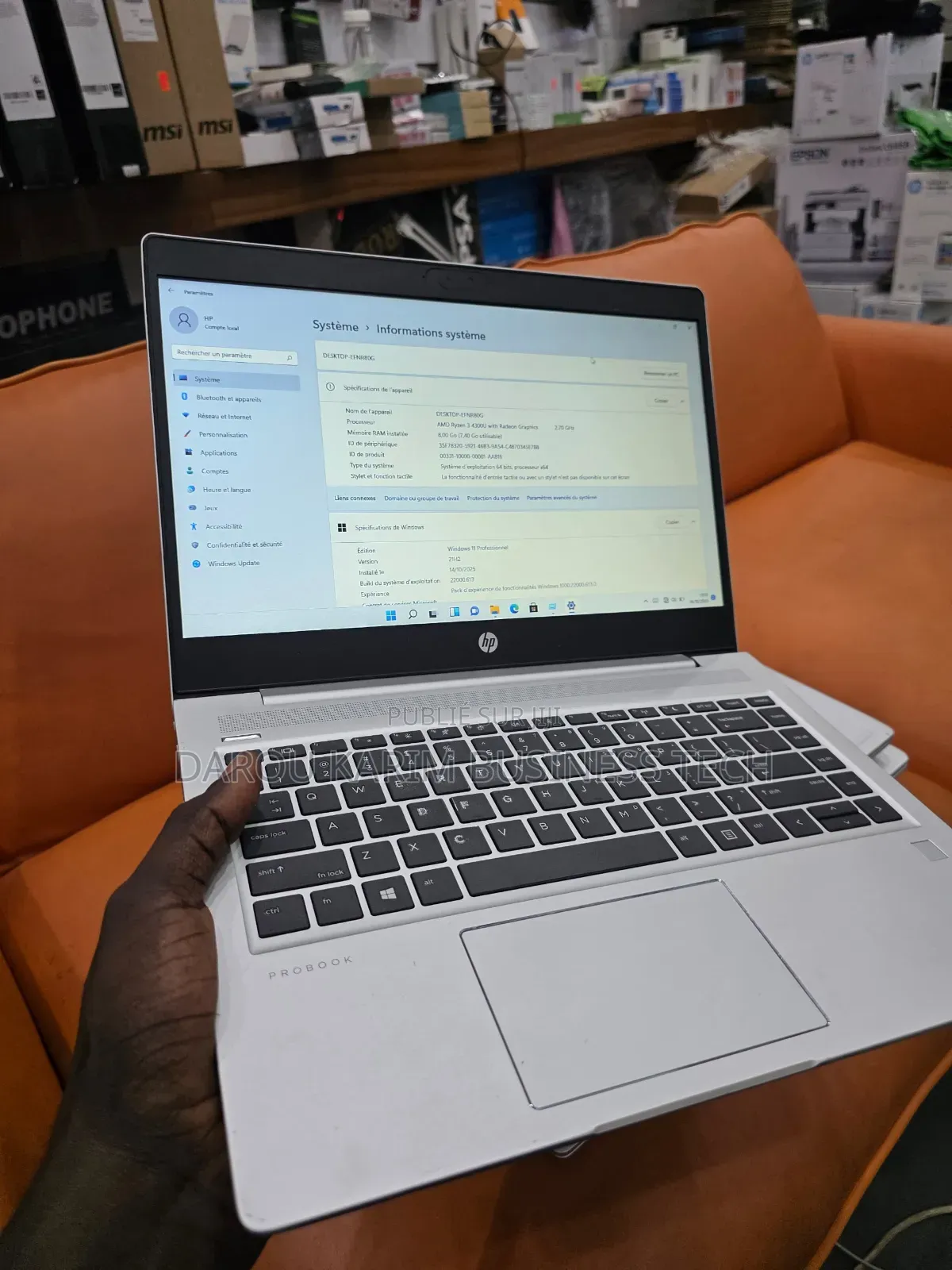 New Ordinateur Portable HP ProBook 440 G7 8GB AMD Ryzen 3 HDD+SSD 500GB