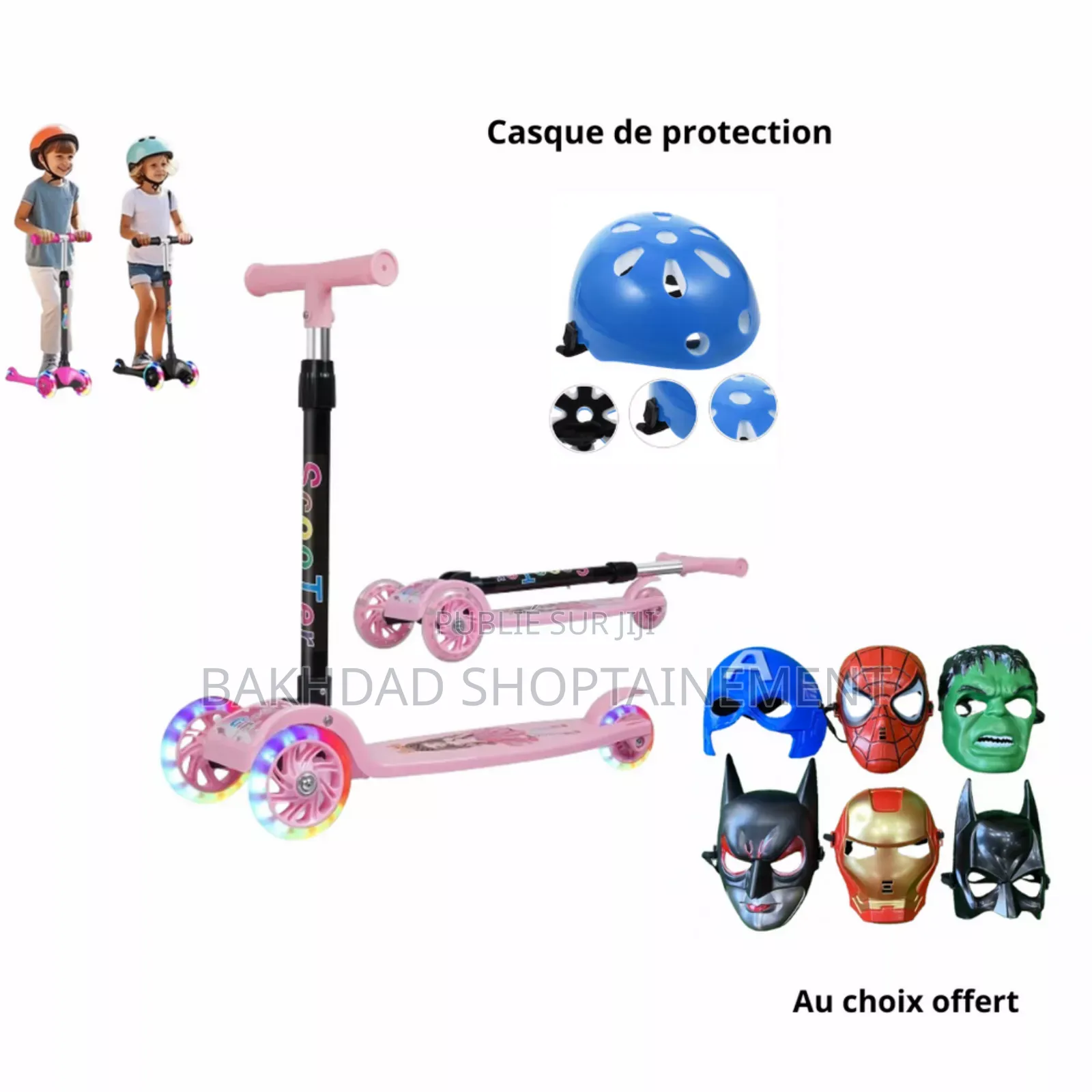 Pack Trottinette Enfant 1 À 6 Ans – Casque Et Masque Offerts