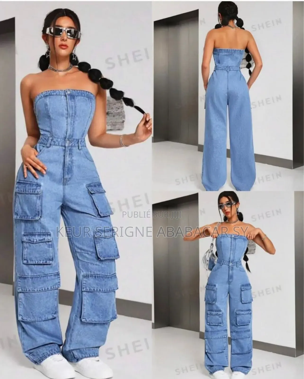 Combinaison Jean en Bustier