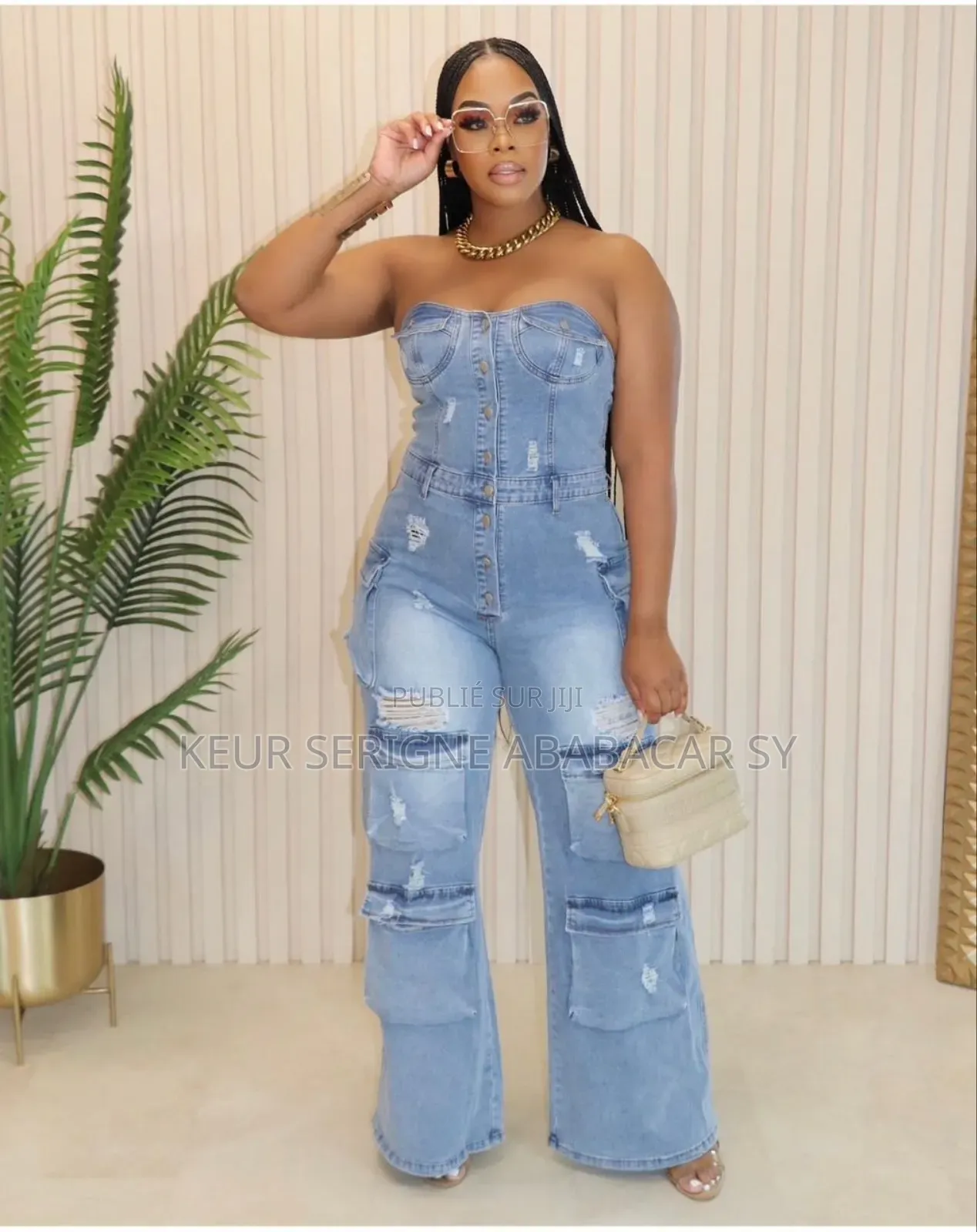 Combinaison Jean en Bustier