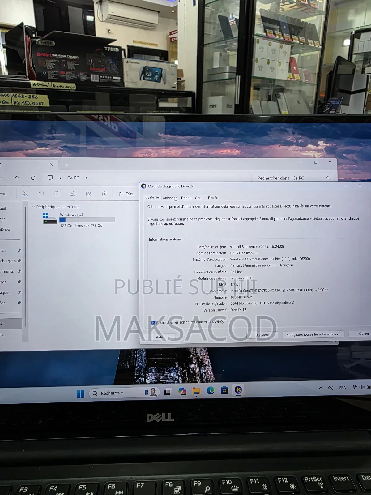 Ordinateur Portable Dell Precision 5520 16GB Intel Core I7 SSD 512GB