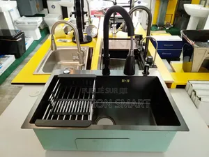 Evier 1 Bac Noir Avec Robinet Extractible Pm