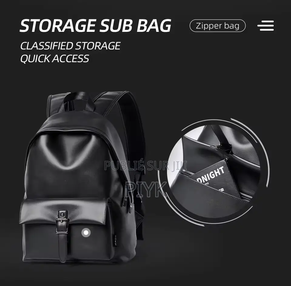 Sac À Dos en Cuir Noir