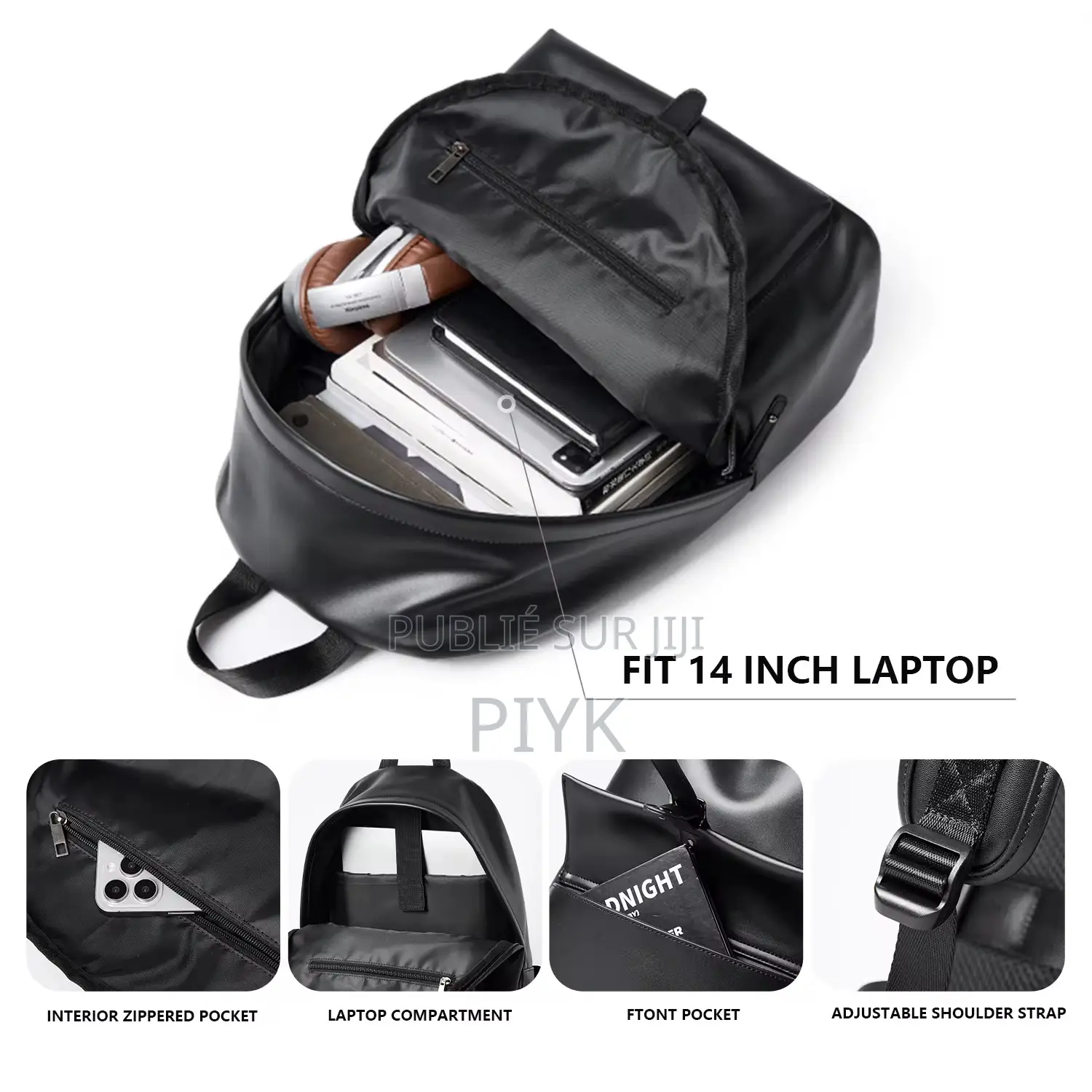 Sac À Dos en Cuir Noir