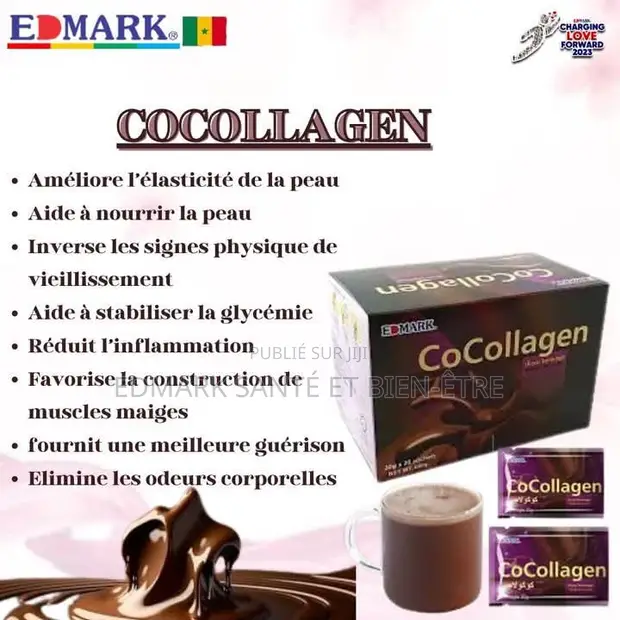 CoCollagen Edmark Goût Chocolat - Collagène Marin, Boîte De 20 Sachets, Neuf