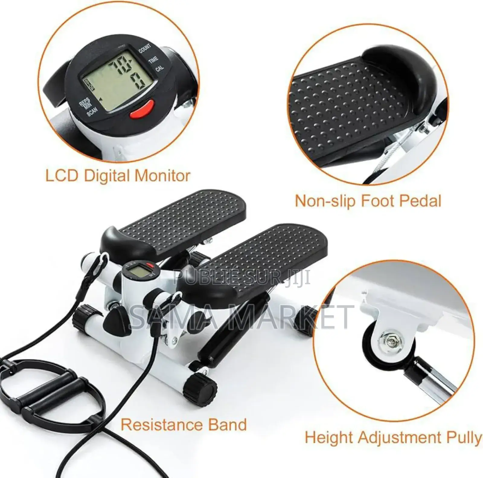 Mini Stepper Avec Bande De Résistance Portable Pour Bureau, Maison