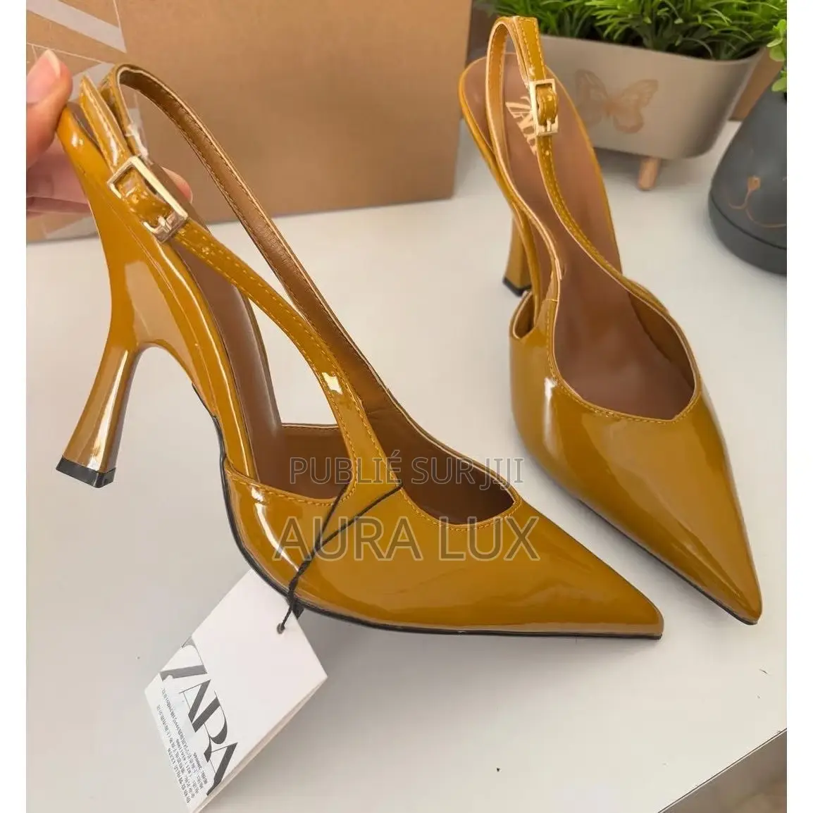 Escarpins Zara Slingback Couleur Moutarde, Noire, Rouge Bordeaux Dispo
