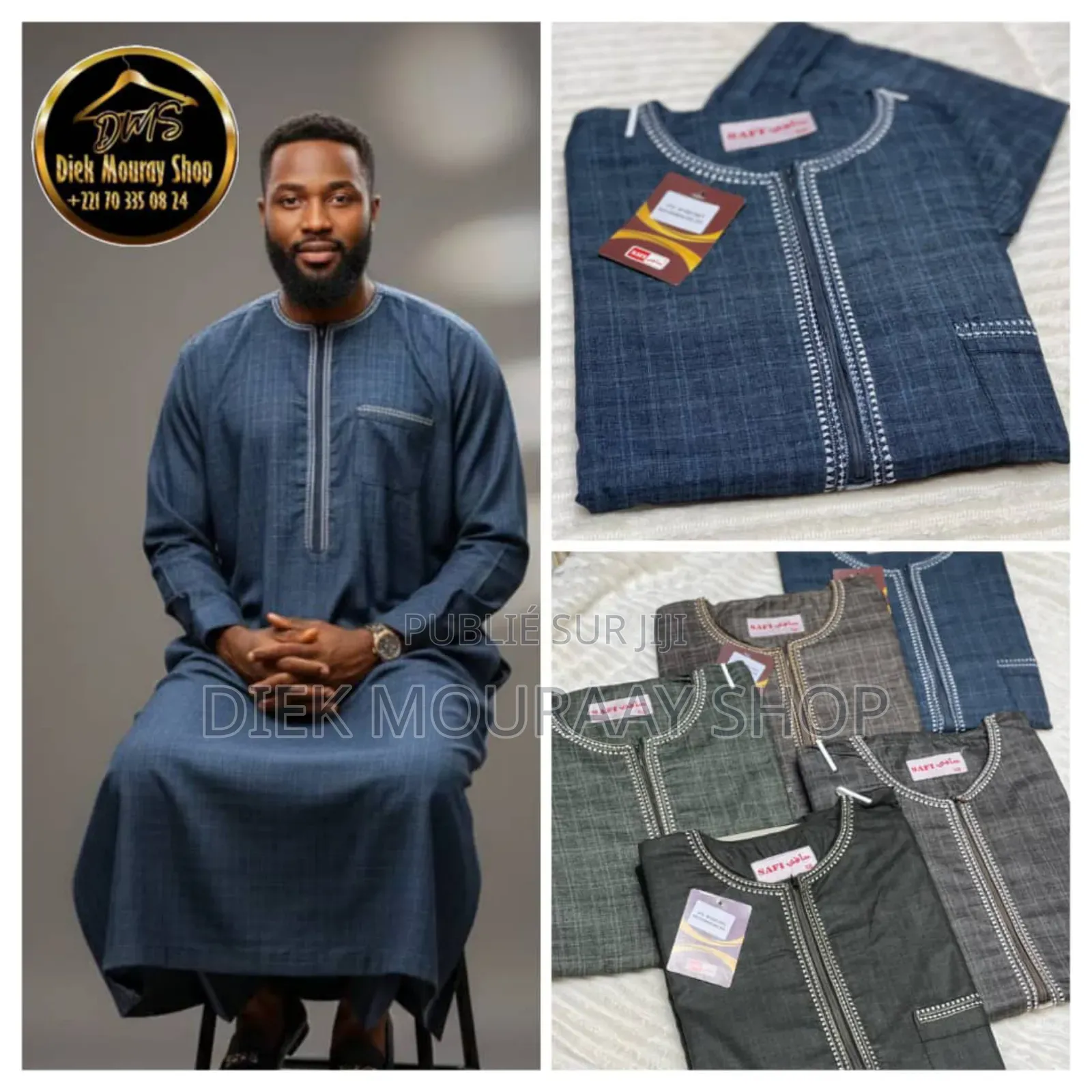 Abaya Longue Manches Avec Pantalon en Coton