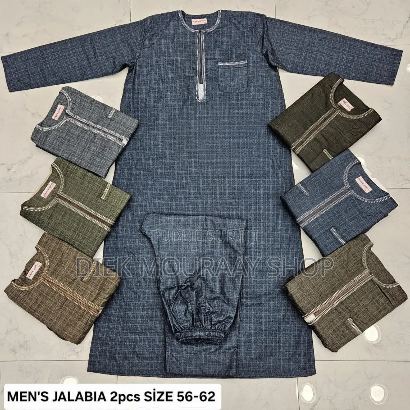 Abaya Longue Manches Avec Pantalon en Coton