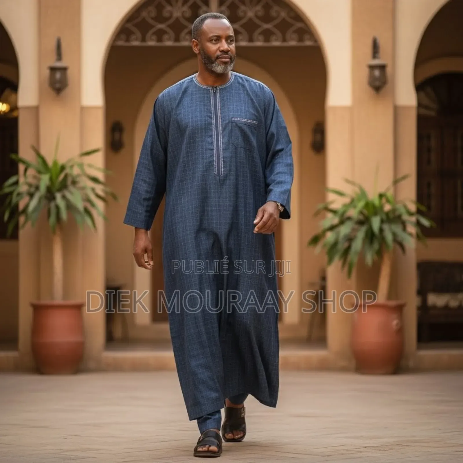 Abaya Longue Manches Avec Pantalon en Coton