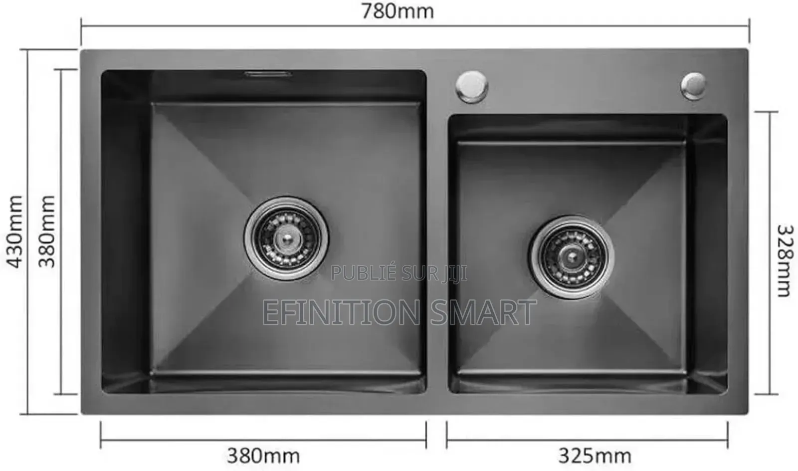 Evier 2 Bac Sans Prolongement