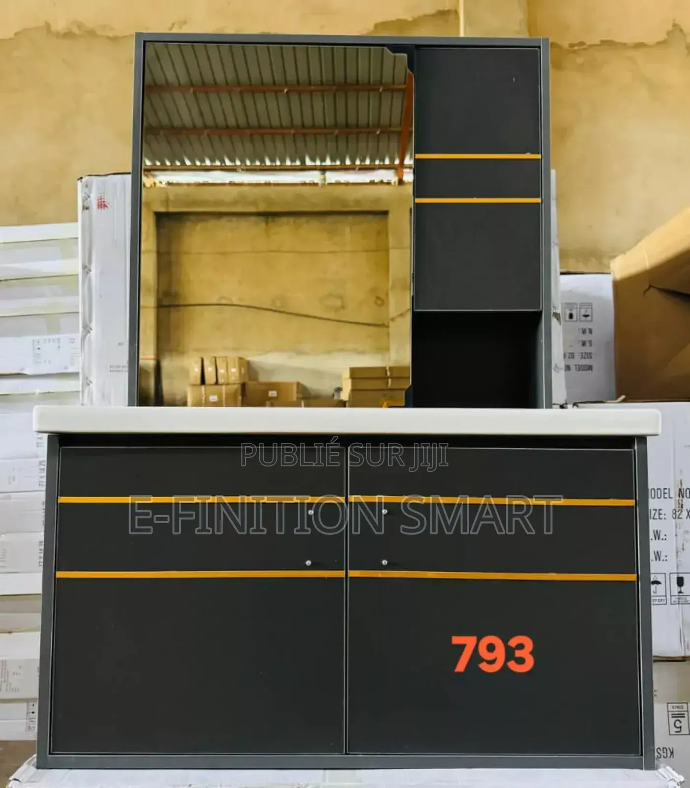 Meuble De Salle De Bain Avec Miroir Et Rangement