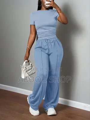 Ensemble 2 Pièce Femme T-Shirt Et Pantalons Large