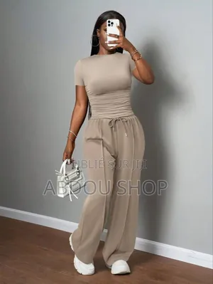 Ensemble 2 Pièce Femme T-Shirt Et Pantalons Large