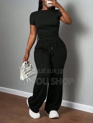 Ensemble 2 Pièce Femme T-Shirt Et Pantalons Large