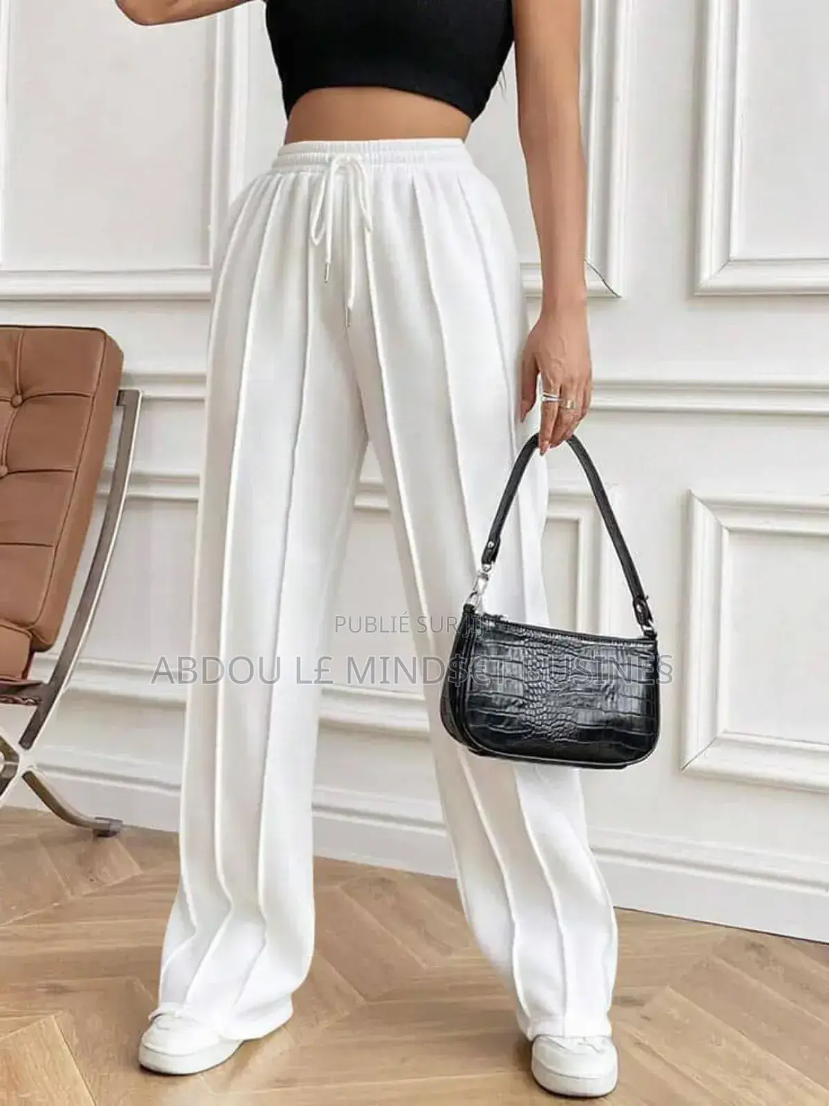 Pantalon À Taille Élastique Avec Des Cordons Et Poches