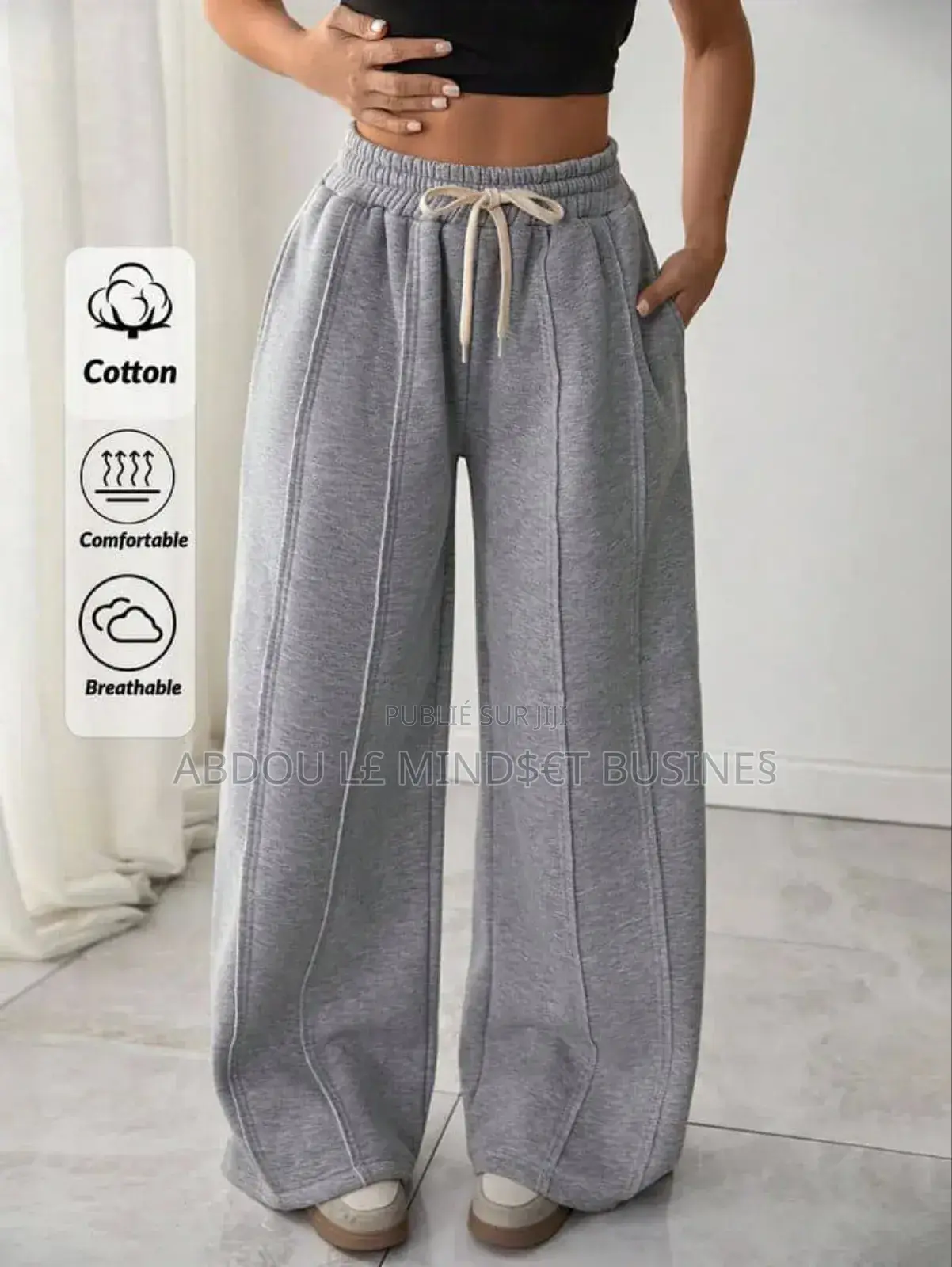Pantalon À Taille Élastique Avec Des Cordons Et Poches