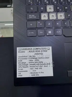 Ordinateur Portable Asus ROG Strix G15 16GB Intel Core I7 SSD 512GB