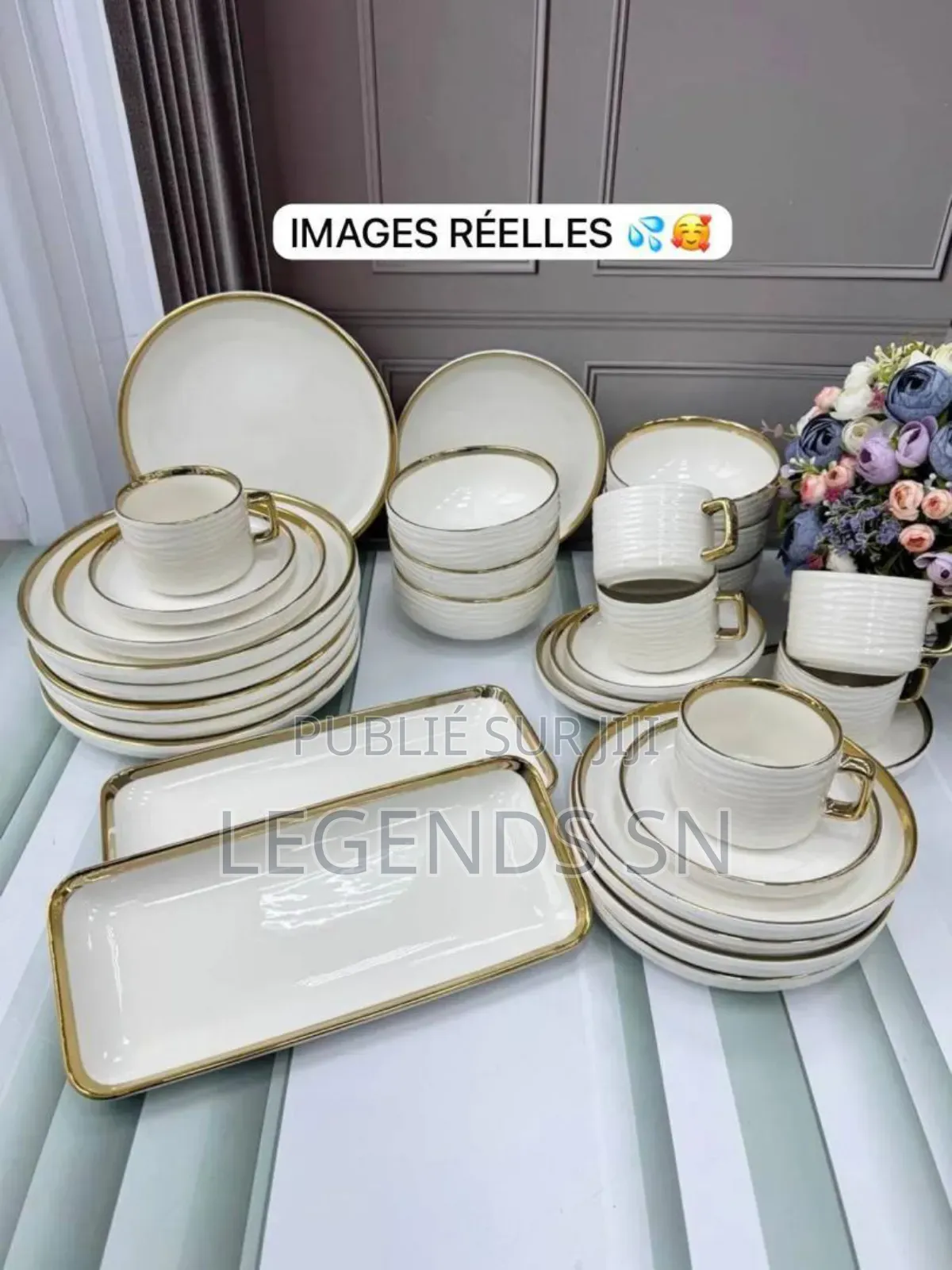 Service Vaisselle 32 Pièces en Porcelaine