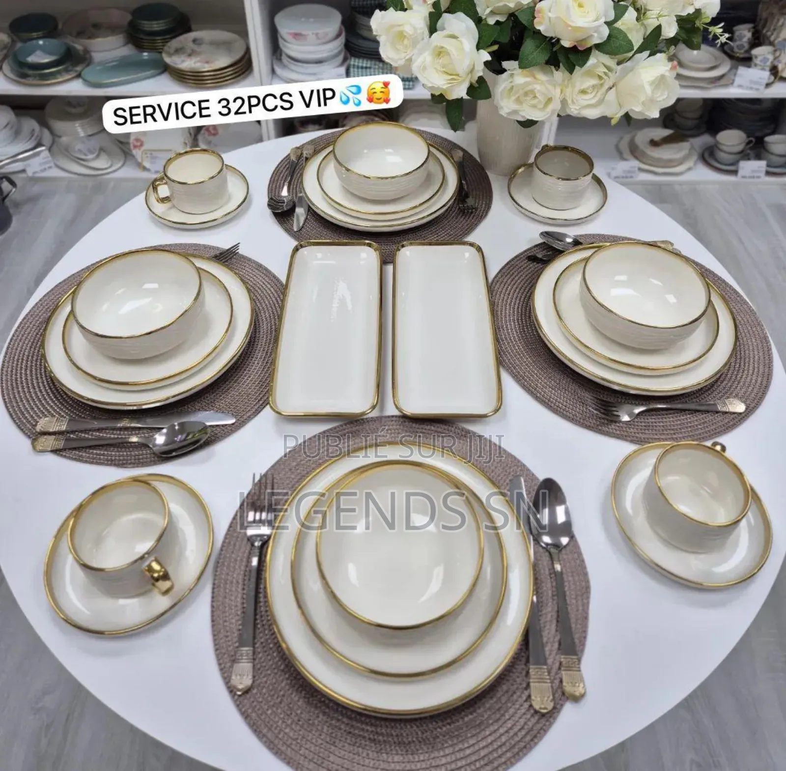 Service Vaisselle 32 Pièces en Porcelaine