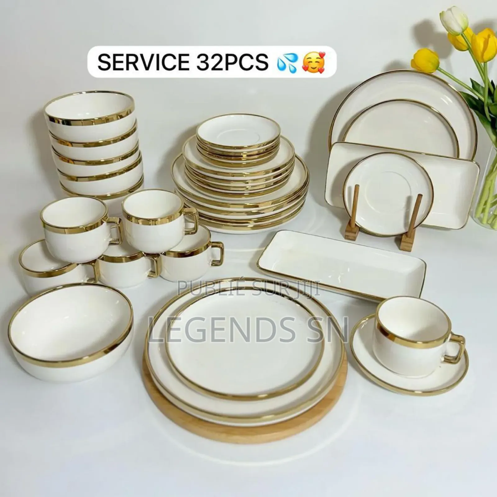 Service Vaisselle 32 Pièces en Porcelaine