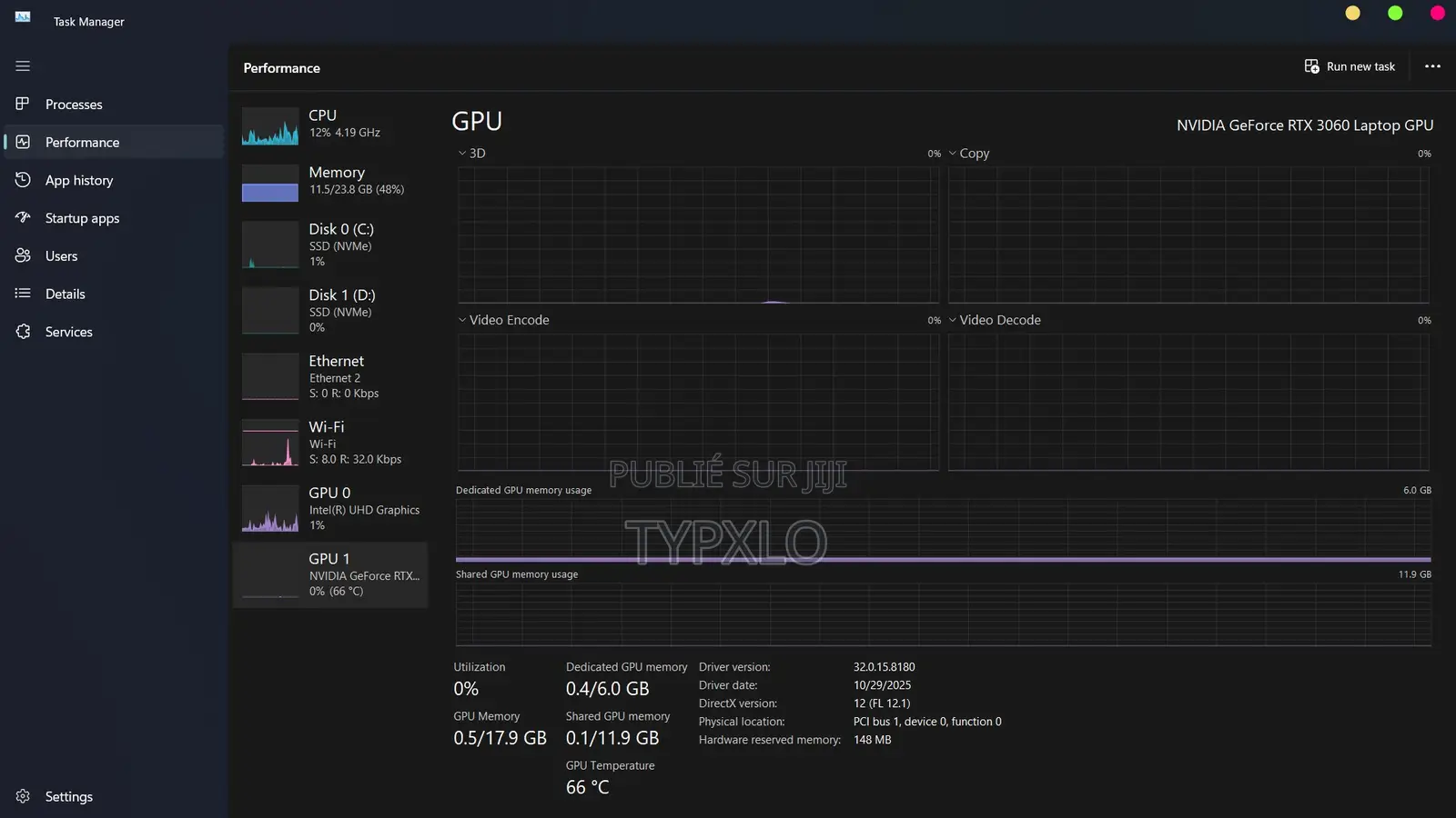 Ordinateur portable MSI GF65 Thin 10UE 24GB Intel Core i5 SSD 750GB