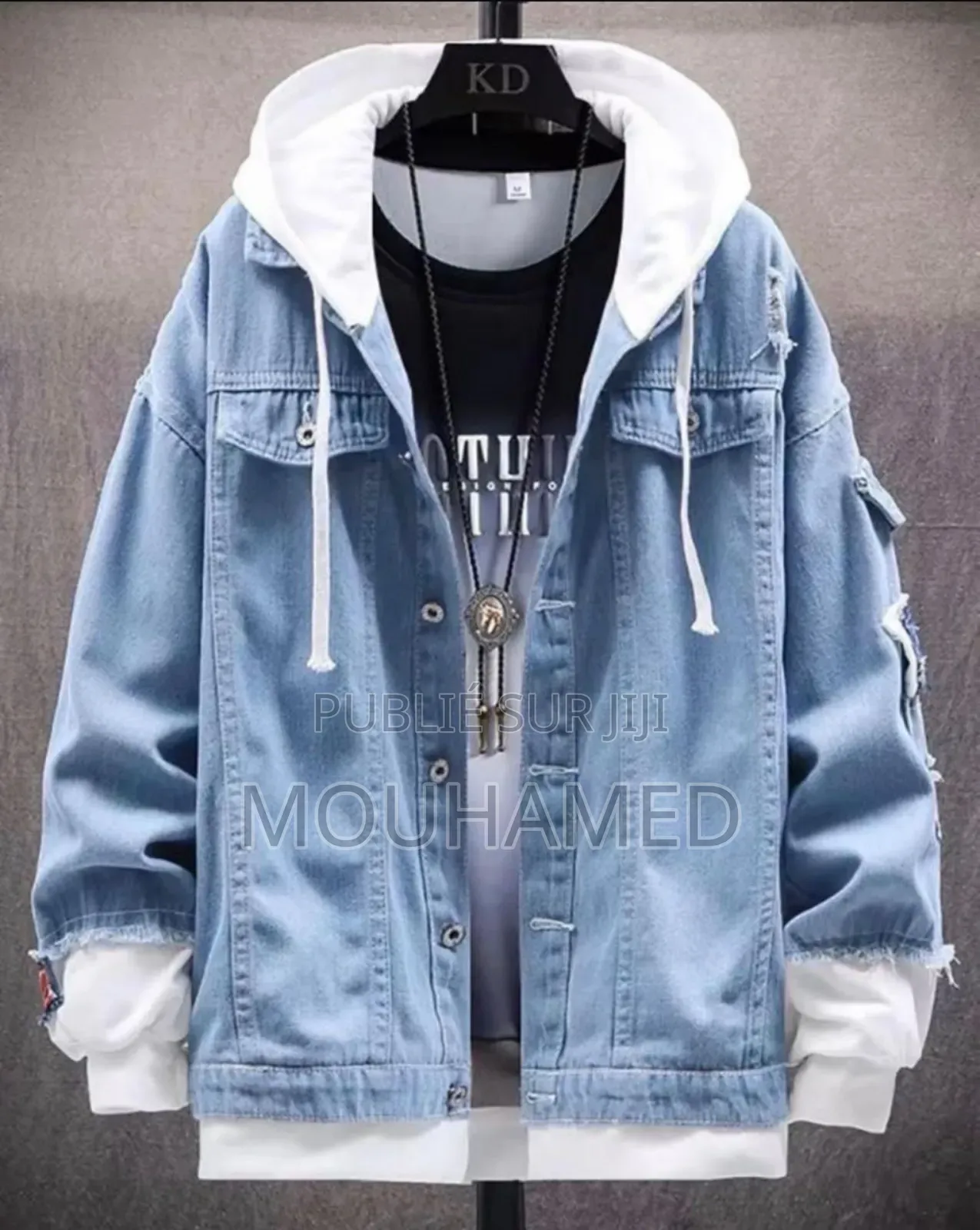 Pull en Maille Façon Denim