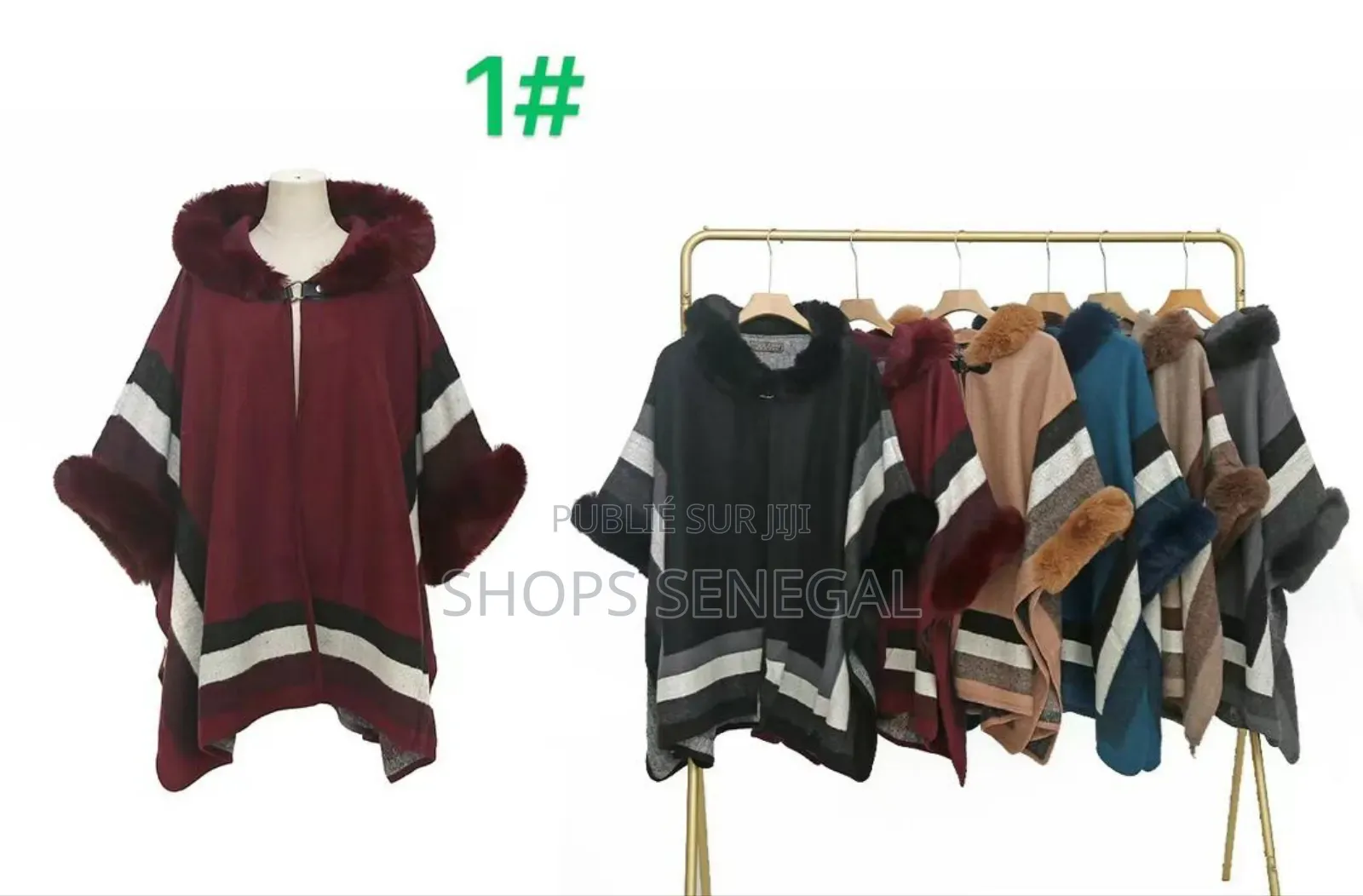 Poncho Élégance Fourrure – Confort Style D’Hiver