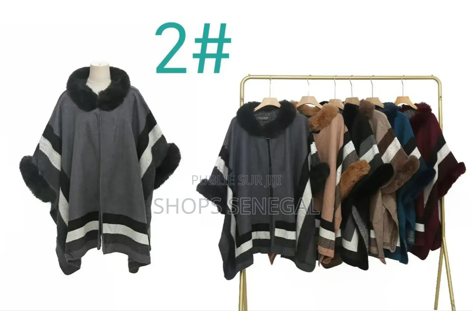 Poncho Élégance Fourrure – Confort Style D’Hiver