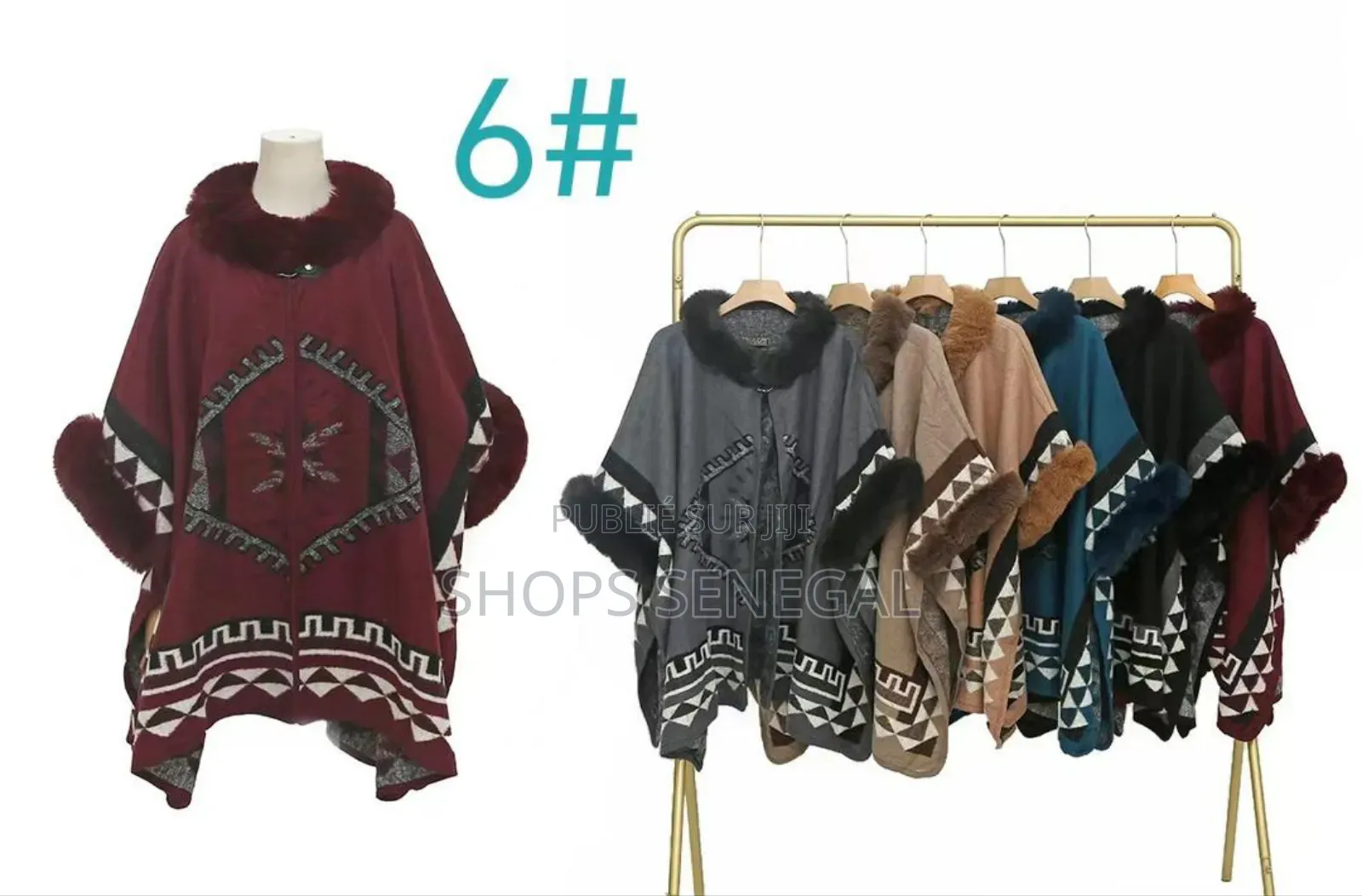 Poncho Élégance Fourrure – Confort Style D’Hiver