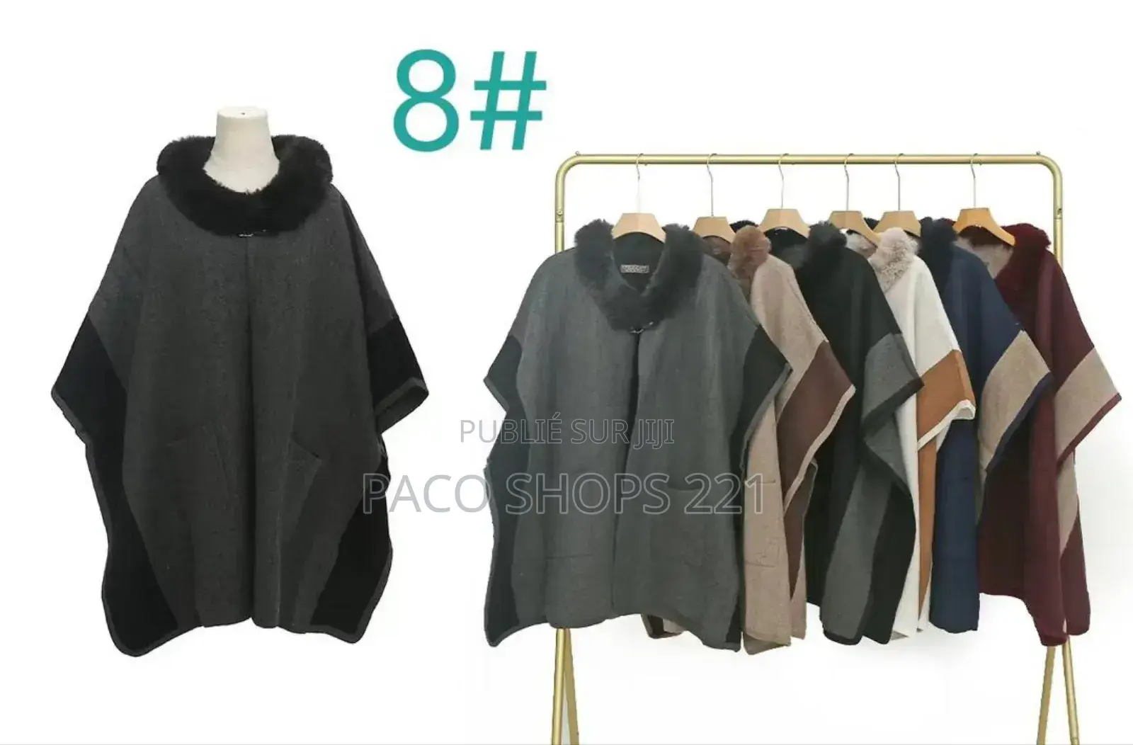 Poncho Élégance Fourrure – Confort Style D’Hiver