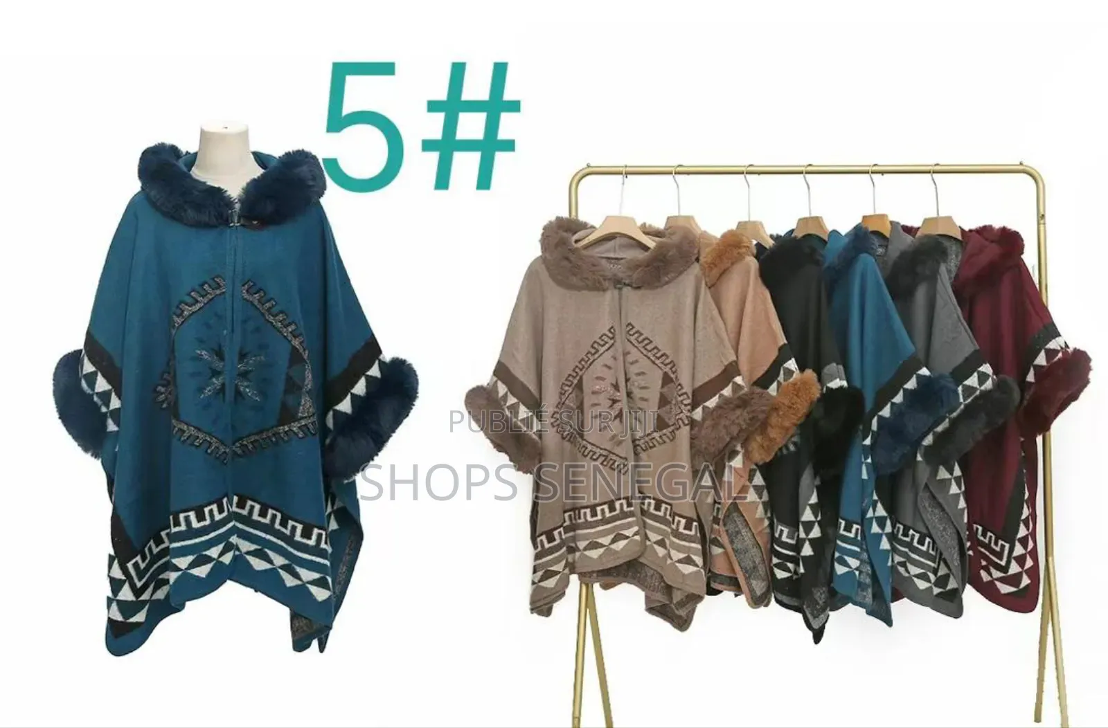 Poncho Élégance Fourrure – Confort Style D’Hiver