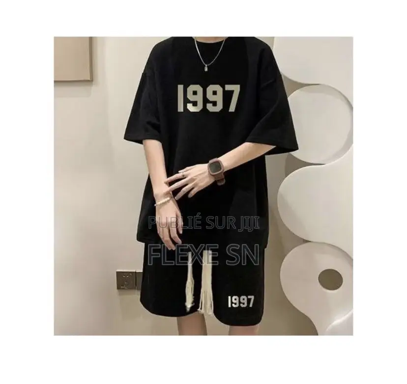 T-Shirt Décontracté Pour Homme + Shorts - Blanc