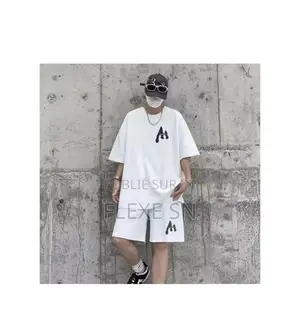 T-Shirt Décontracté Pour Homme + Shorts - Blanc