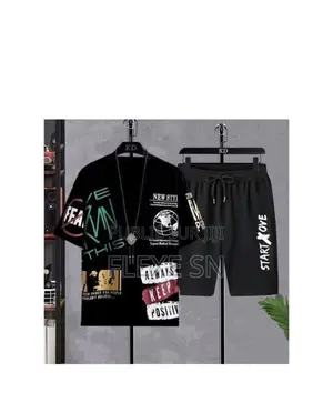 T-Shirt Décontracté Pour Homme + Shorts - Blanc